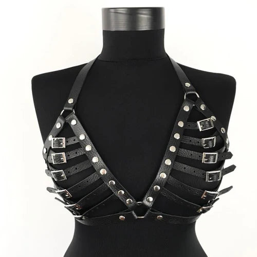 Leather Harness Bra Lacy0301