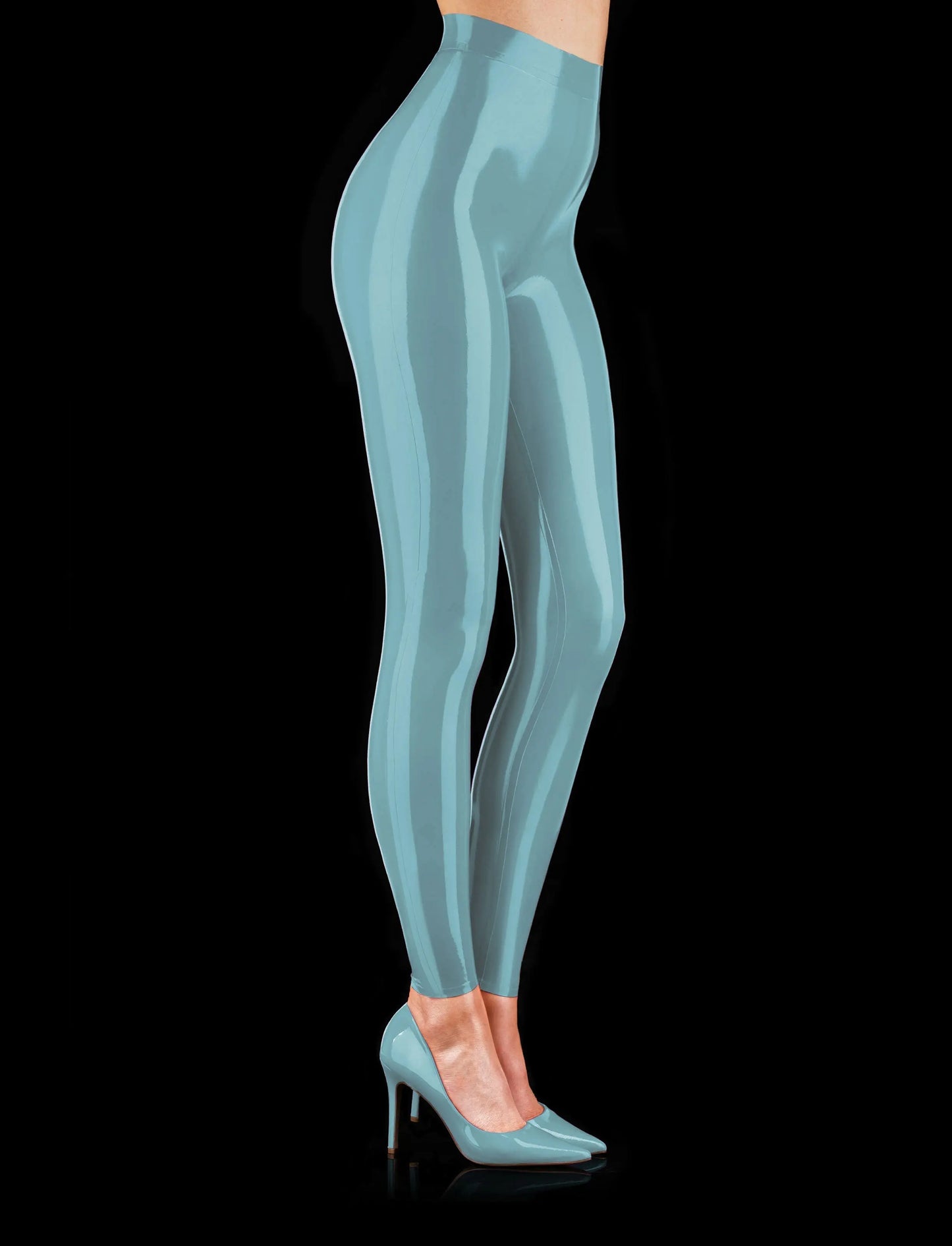 Latex Blue Leggings Honey Birdette