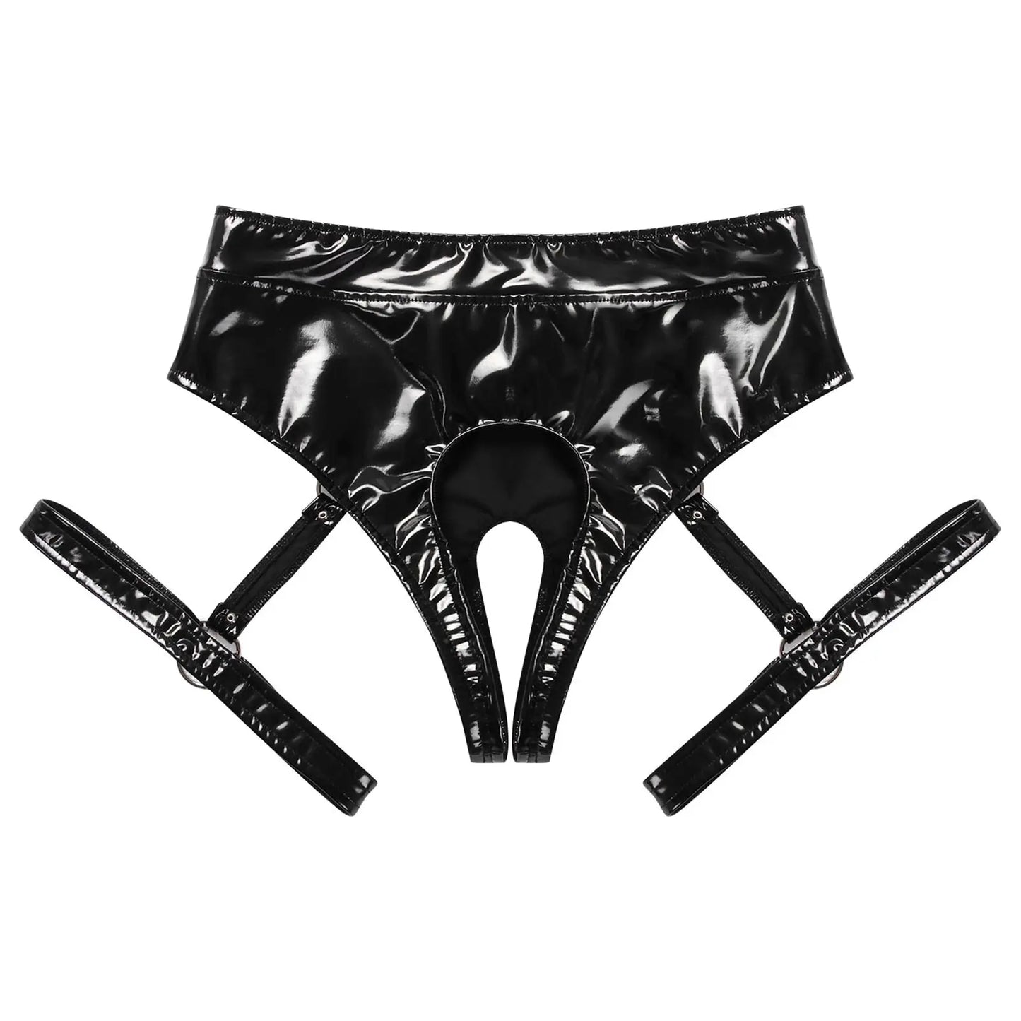 LacyMate™ Crotchless Garter Panties - Black Lavah Intimates