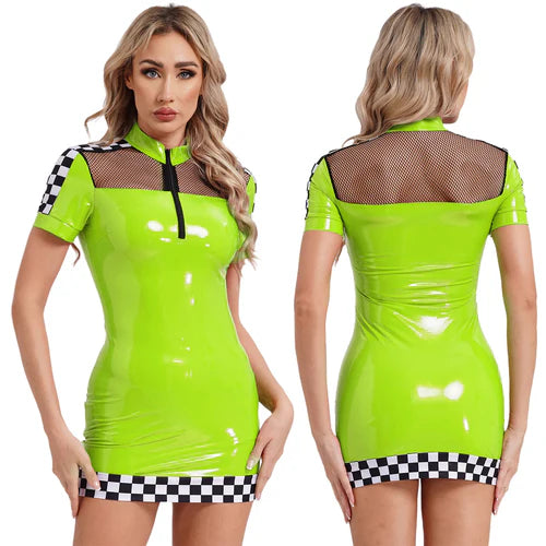 Latex Racer Driver Dress Lacy0301