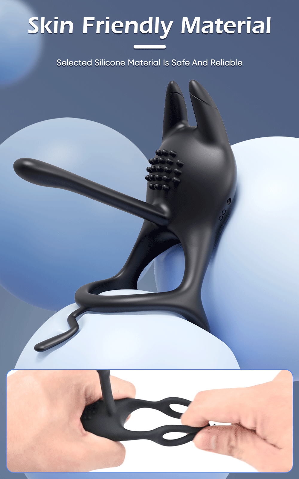 š„Black Cat Ring-FLORAX 15° Curve Boost & Bloom Cock Ring-4 in 1 Couple Toy Penis Ring Nighty