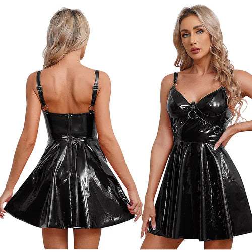 Glossy Leather Latex Dress Lacy0301