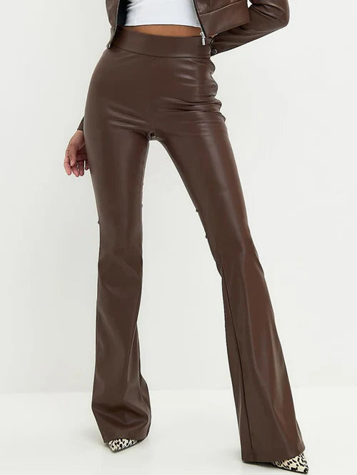 High Waist Leather Pants Lacy0301
