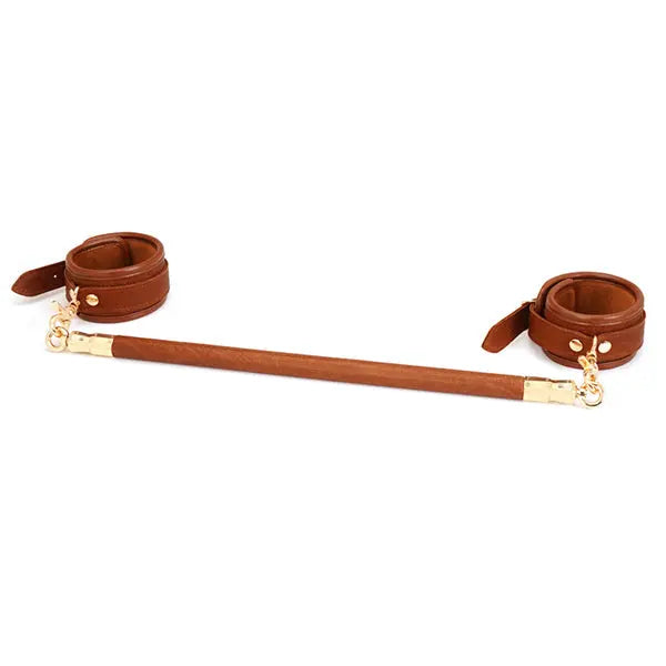 LacyMate™ Brown Leather Bar Restraints Lavah Intimates