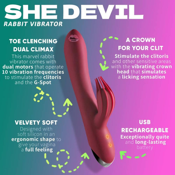 She Devil Rabbit Vibrator LacyNighty