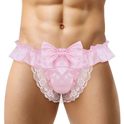 🔥 Funny Men 2025 🔥 Satin Bikini G-String Thong Sissy See-through Panties