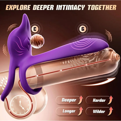💥2026, Flexo - Cock Ring with Remote Control for G-Spot and Clitoral Stimulation, 4 IN 1