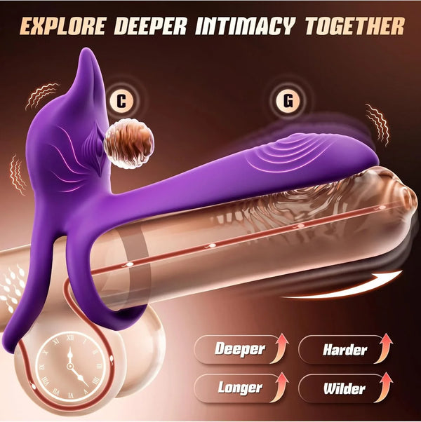 💥2026, Flexo - Cock Ring with Remote Control for G-Spot and Clitoral Stimulation, 4 IN 1 Nighty