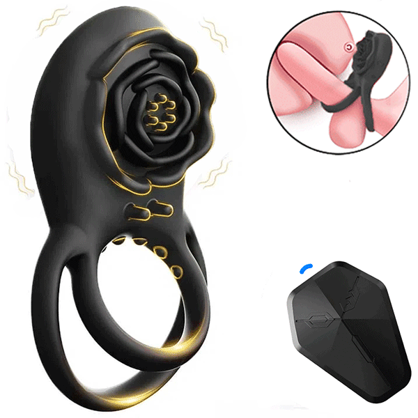 💥2026, Rose Clit Stmulator & Vibrating Cock Ring Sex Toy For Couples Nighty