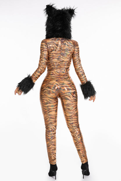 Metallic Hooded Tiger Costume