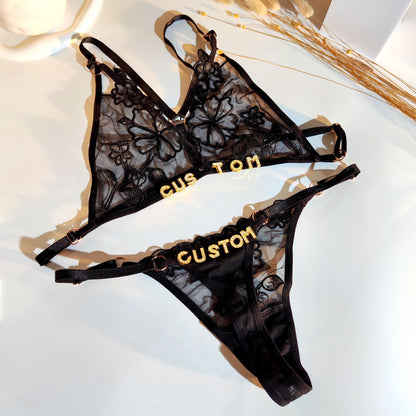 Personalised Custom Name Lingerie Set