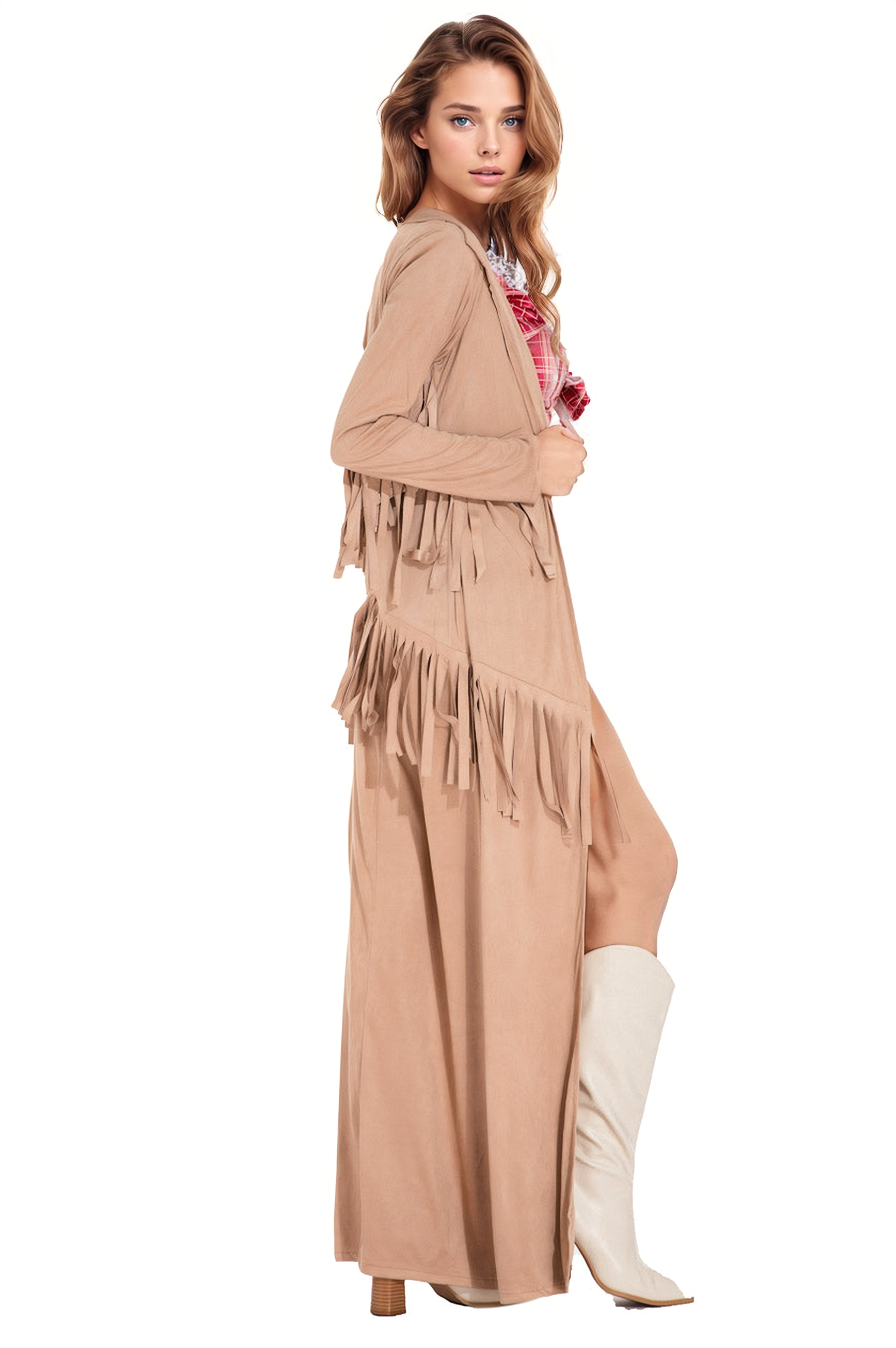 Deluxe Fringe Suede Cowgirl Coat Roma Costume