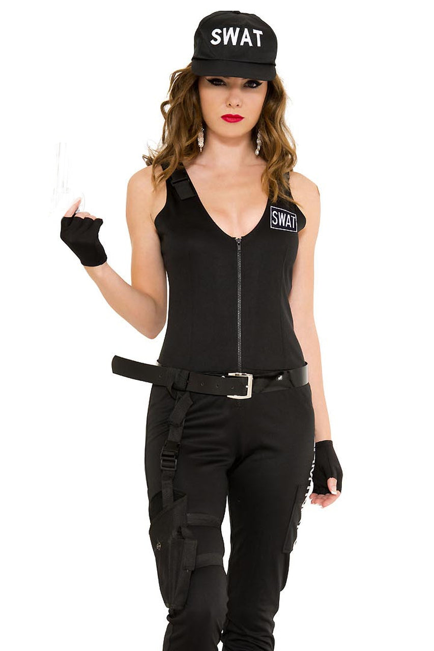 SWAT Babe Costume Music Legs
