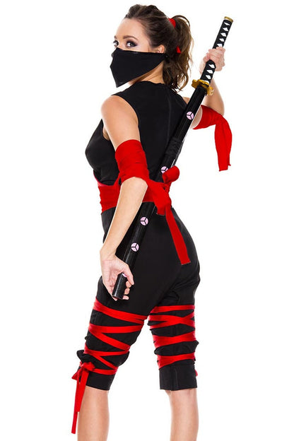 Fierce Red Ninja Costume Music Legs