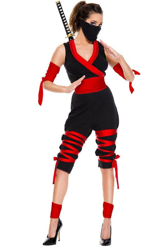 Fierce Red Ninja Costume Music Legs