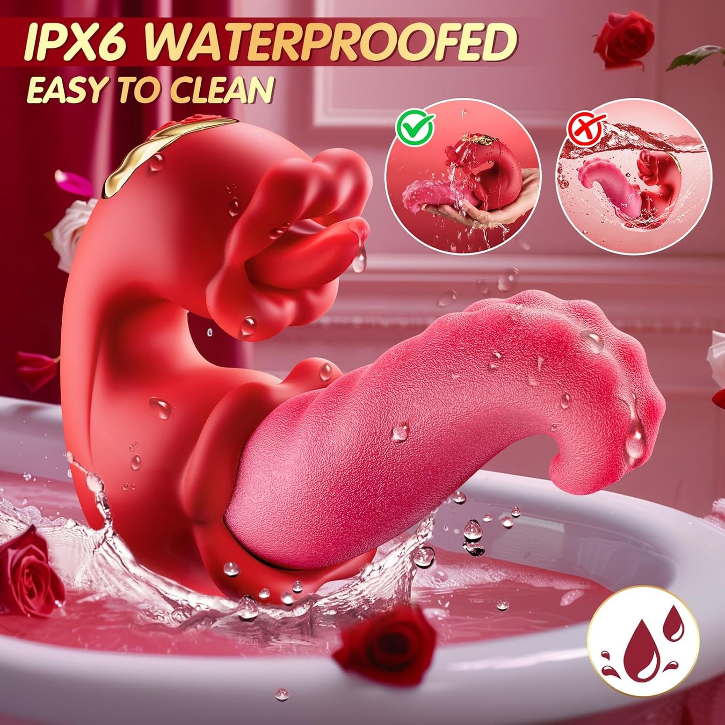 LICKORA X10 Suptruck 4-in-1 Tongue Rose Kiwinet Vibrator