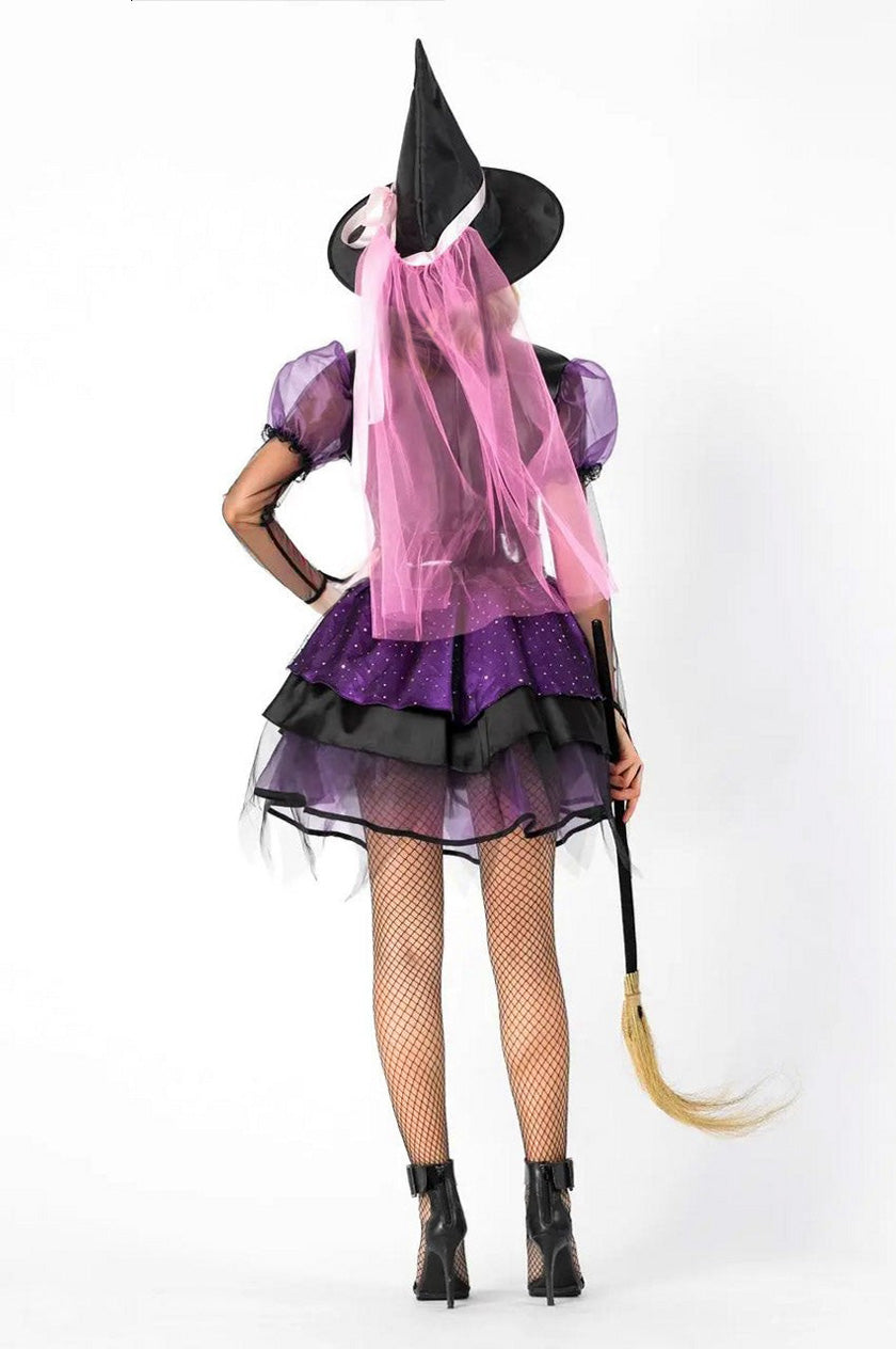 Purple Pentagram Witch Halloween Costume Silea