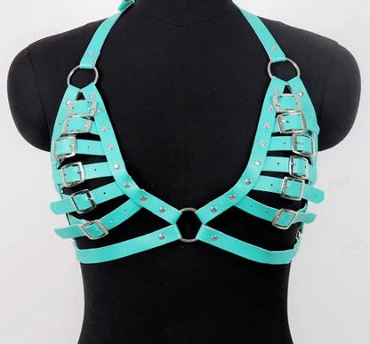 Leather Harness Bra