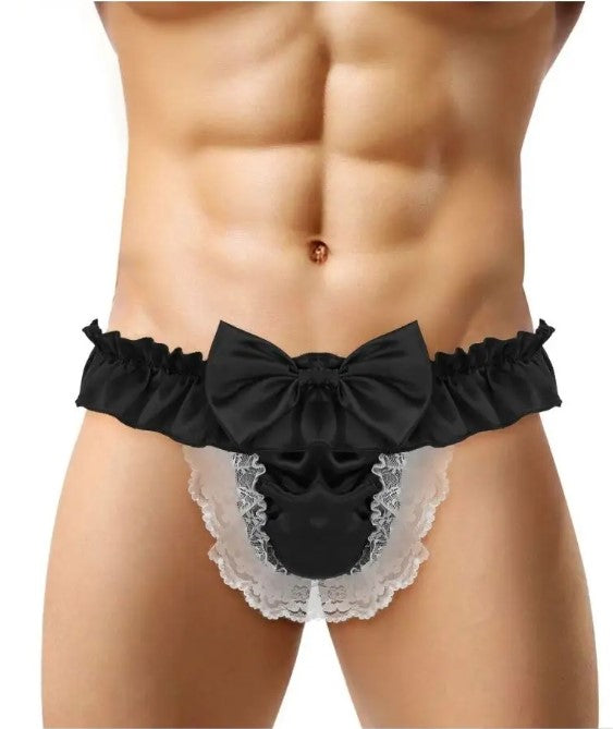 🔥 Funny Men 2025 🔥 Satin Bikini G-String Thong Sissy See-through Panties
