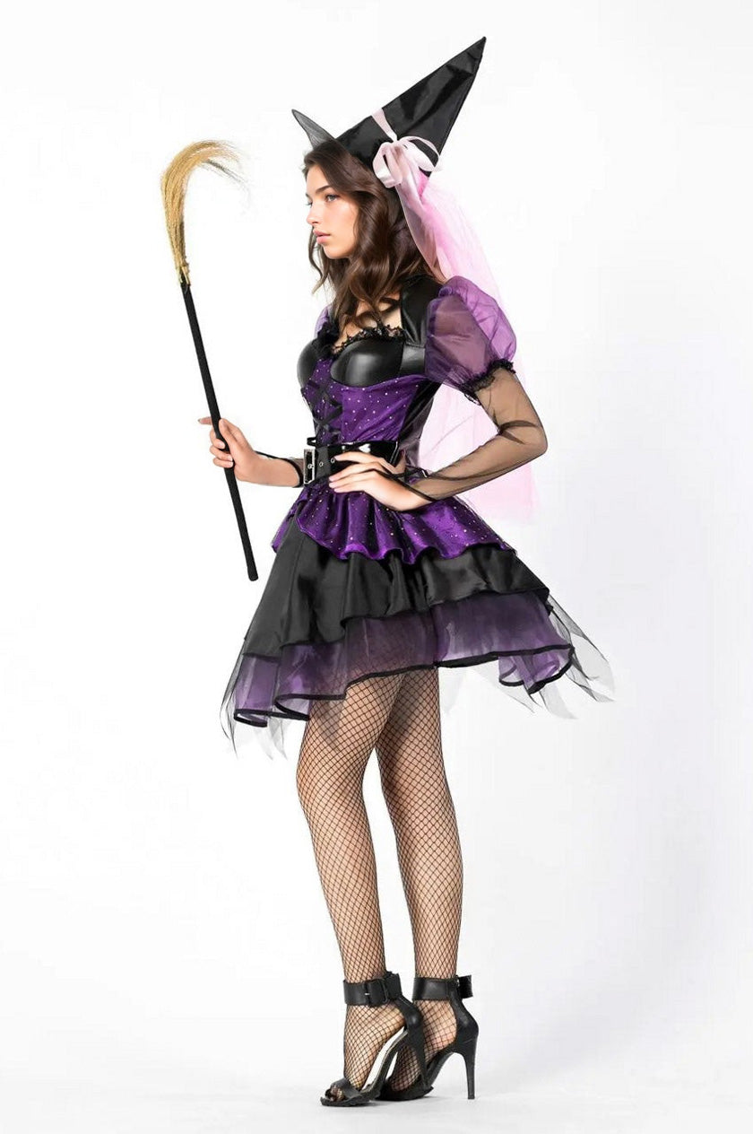 Purple Pentagram Witch Halloween Costume Silea