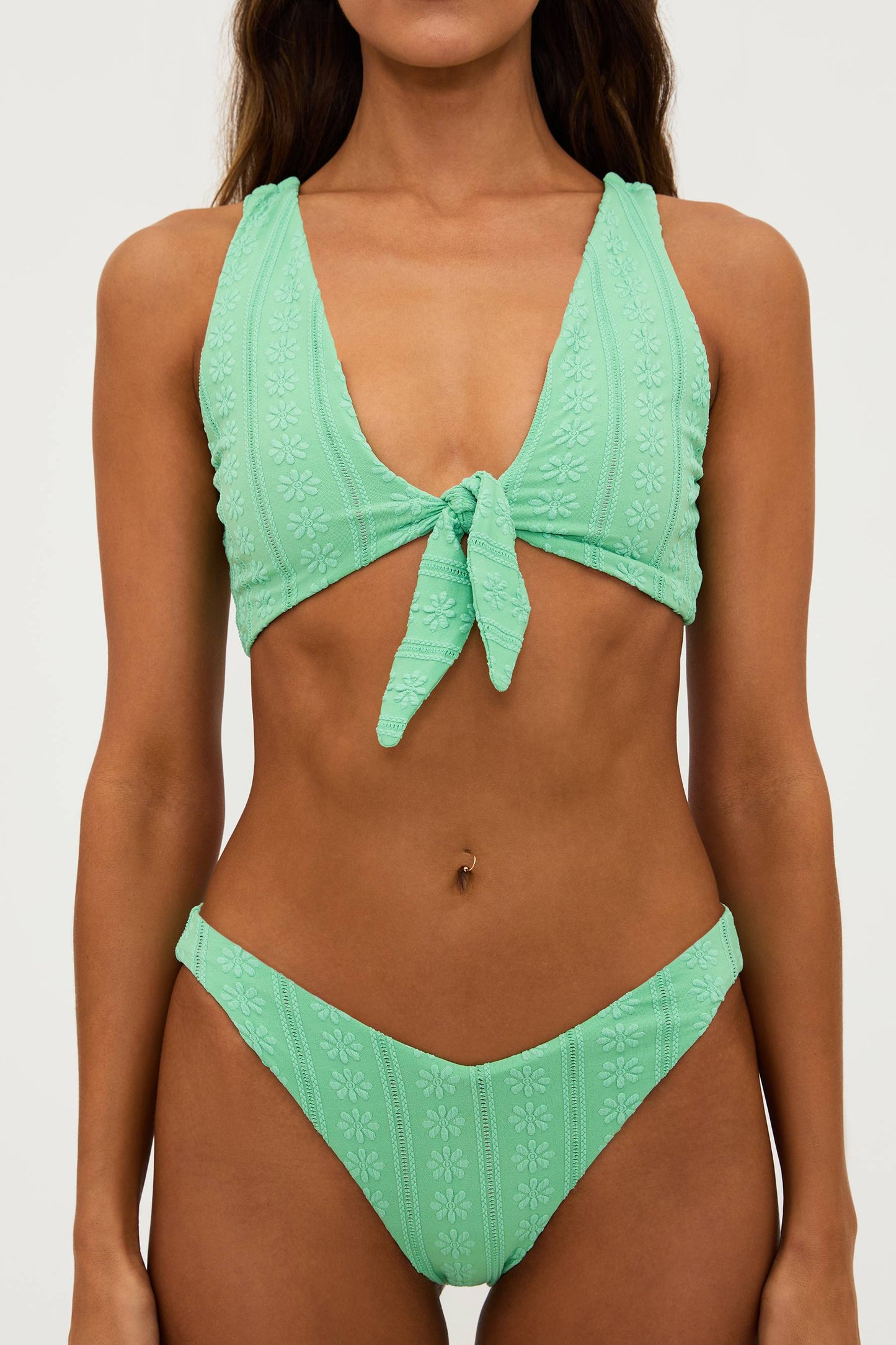 Dallas Top Sage Bloom Jacquard