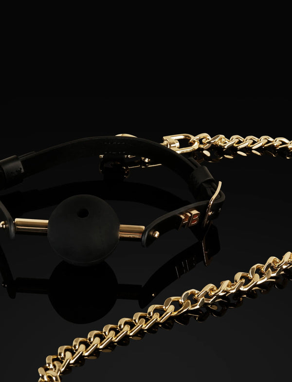 LacyMate™ Leather Bridle & Ball Gag Honey Birdette
