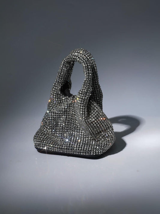 Bellatrix Crystal Bucket Bag In Silver