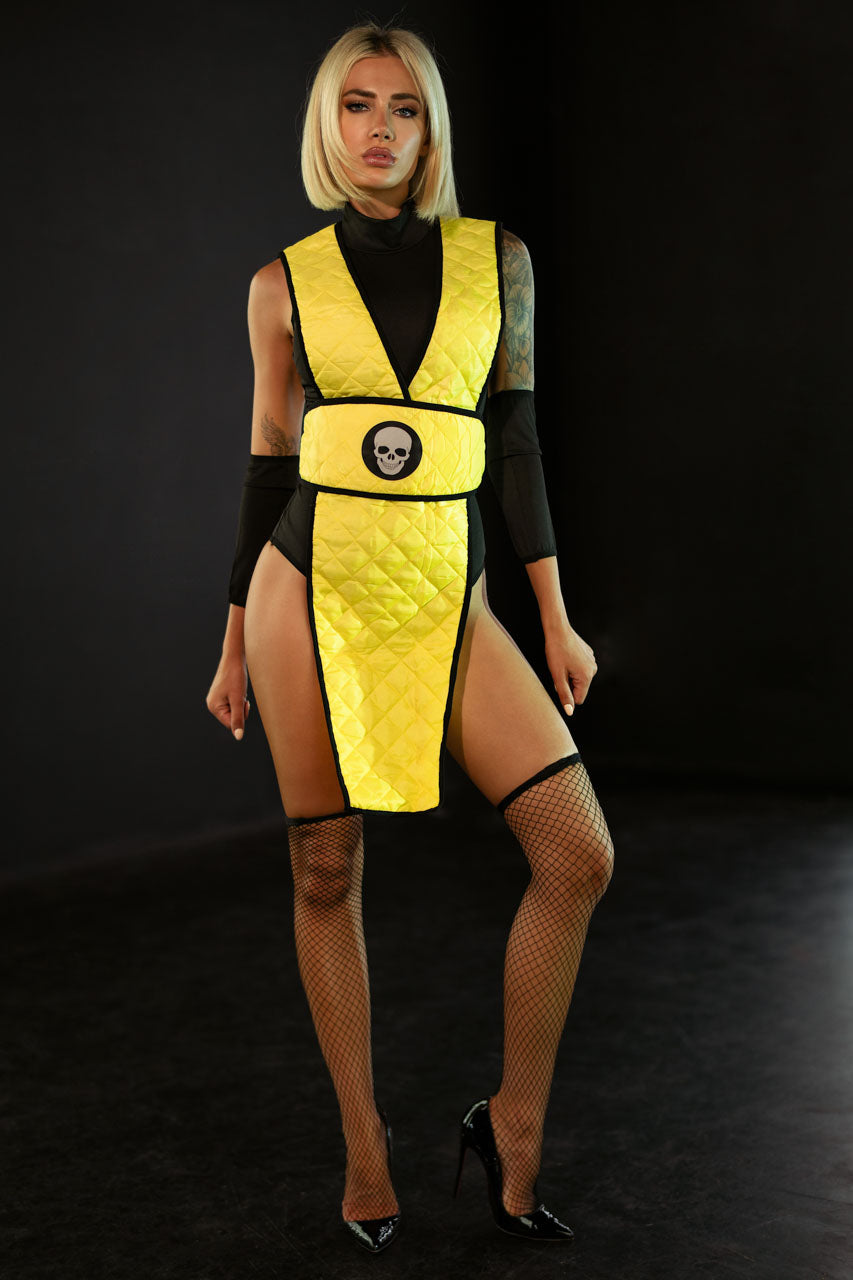 Yellow Scorpion Ninja Kombat Costume Cosplay Costumes
