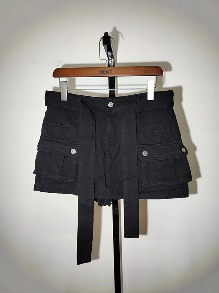 Denim Mini Skirt With Belt