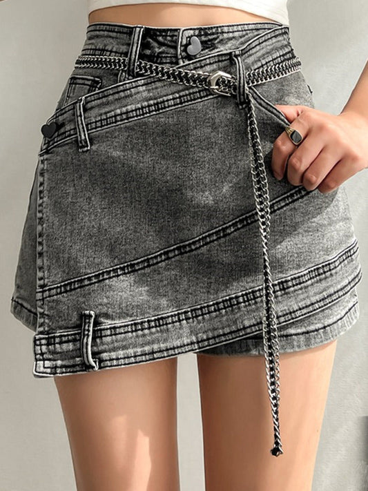 Denim Irregular Skirt