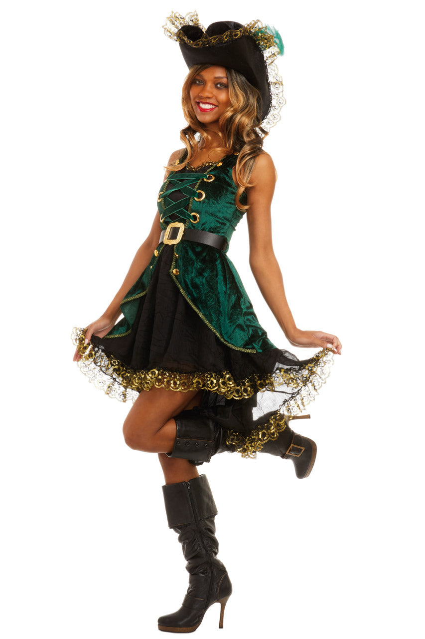 Emerald Pirate Costume Dreamgirl