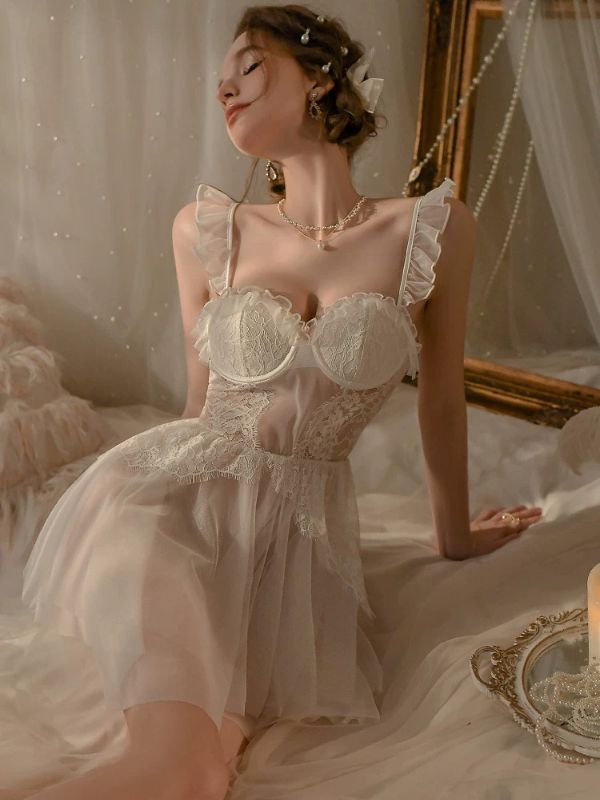 Dakota Mesh Babydoll - White