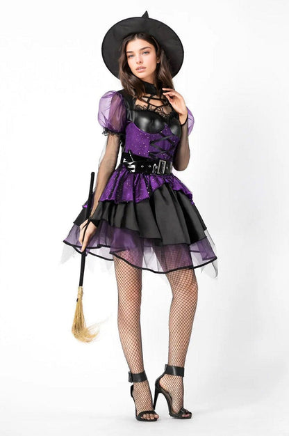 Purple Pentagram Witch Halloween Costume Silea