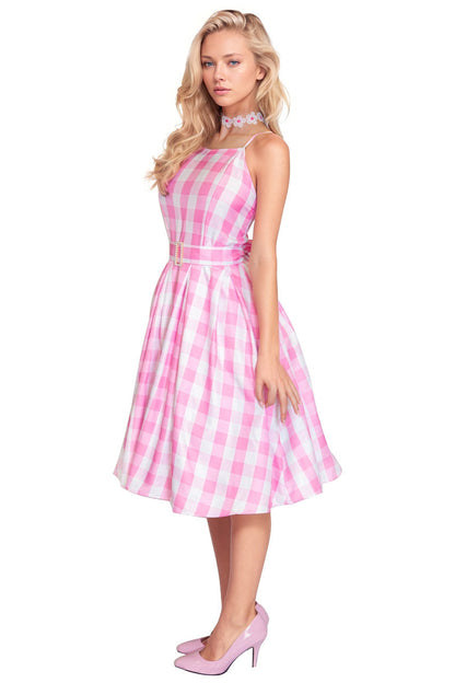Pink Gingham Barbie Costume Dress Fairy Costumes