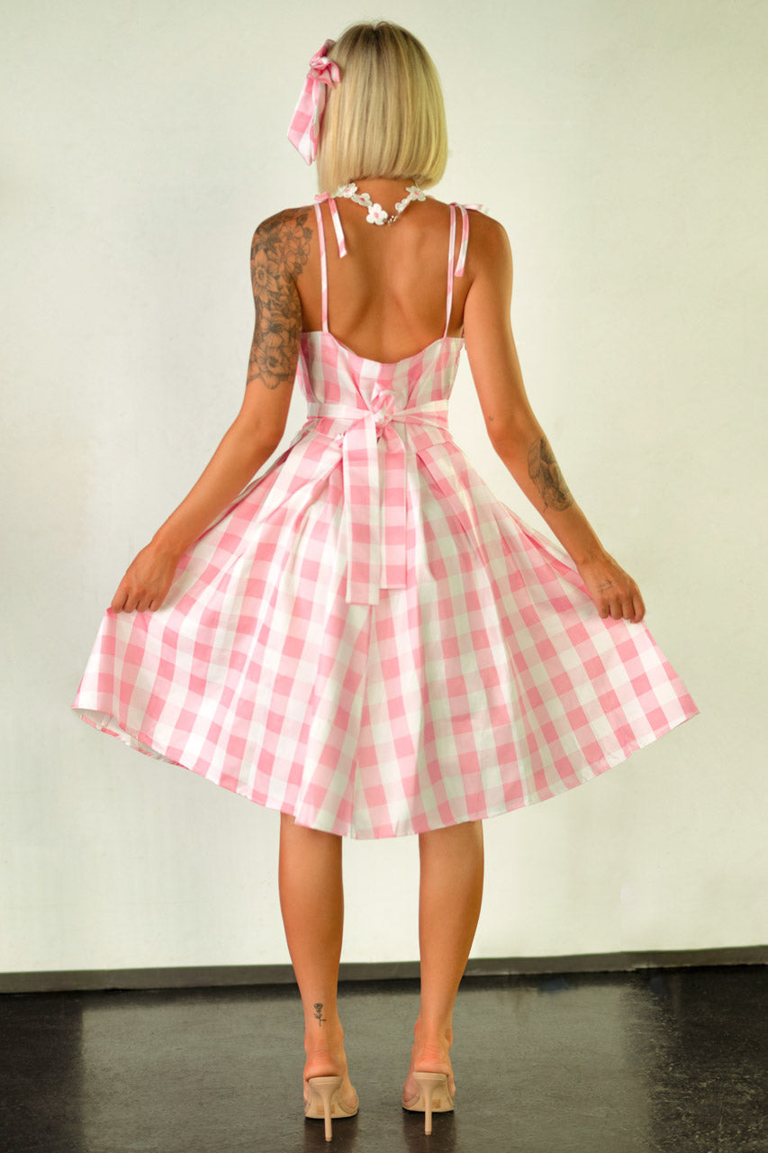 Pink Gingham Barbie Costume Dress Fairy Costumes