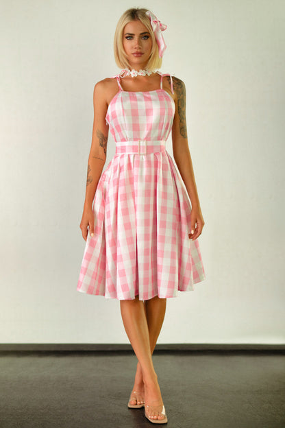 Pink Gingham Barbie Costume Dress Fairy Costumes
