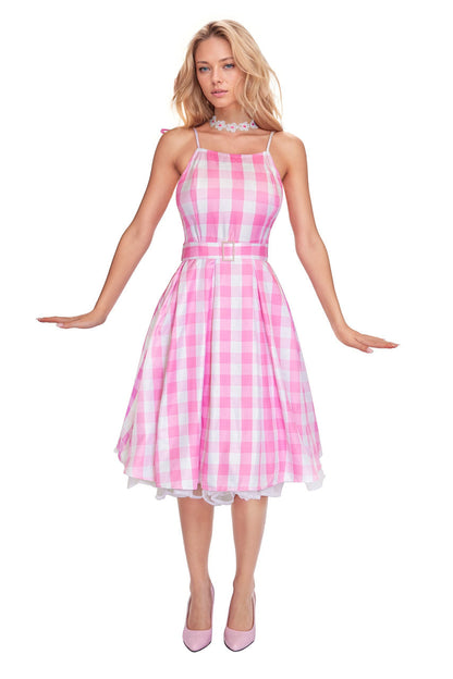 Pink Gingham Barbie Costume Dress Fairy Costumes