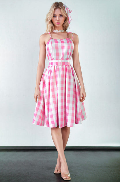 Pink Gingham Barbie Costume Dress Fairy Costumes