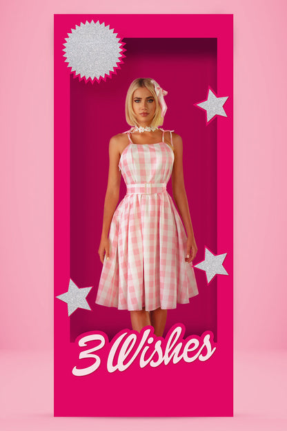Pink Gingham Barbie Costume Dress Fairy Costumes