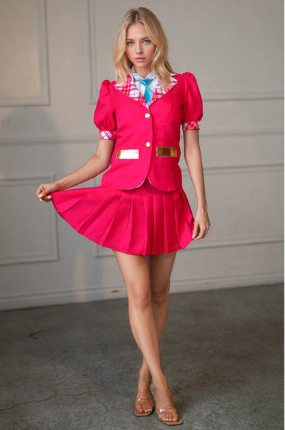 Pink Cartoon Barbie Doll Schoolgirl Costume Fairy Costumes