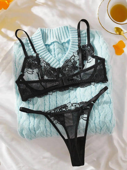 Fancy Floral Lingerie –  Sexy Lingerie Set