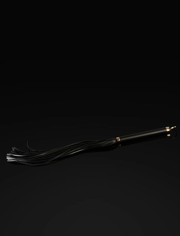 LacyMate™ Fashion Fetish Black Leather Flogger Honey Birdette