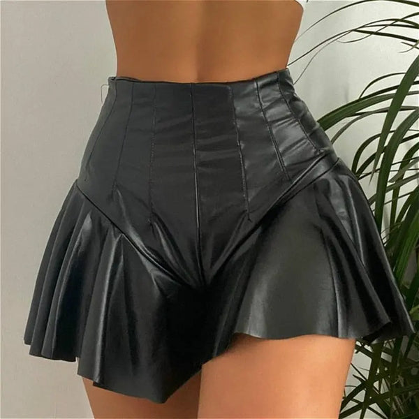 High Waist Ruffle Hem Shorts Lavah Pleasure