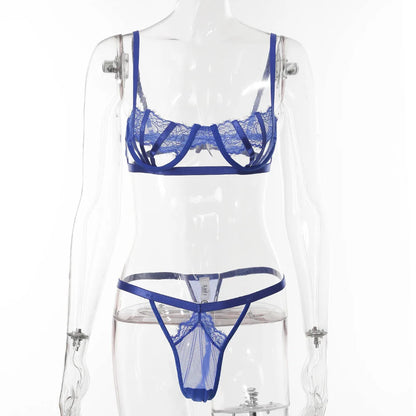 Ellolace Lingerie Set Women's Underwear Set Push up Hollow Out Bra Set Transparent Bralette Erotic Lingerie Female Underwear Set LACYMATE®