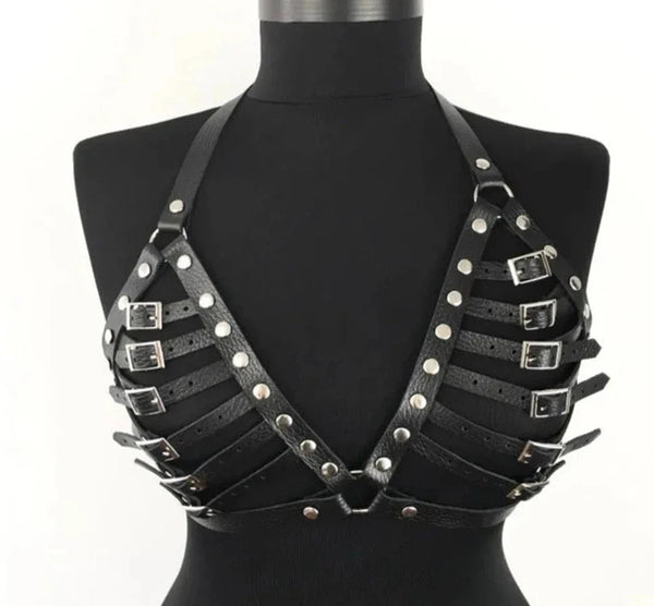 Leather Harness Bra Lacy0301