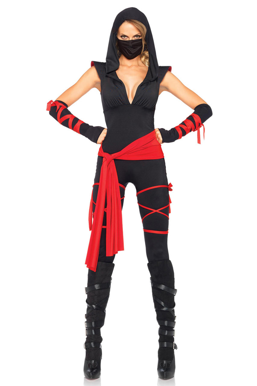 Deadly Ninja Costume with Face Mask Leg Avenue