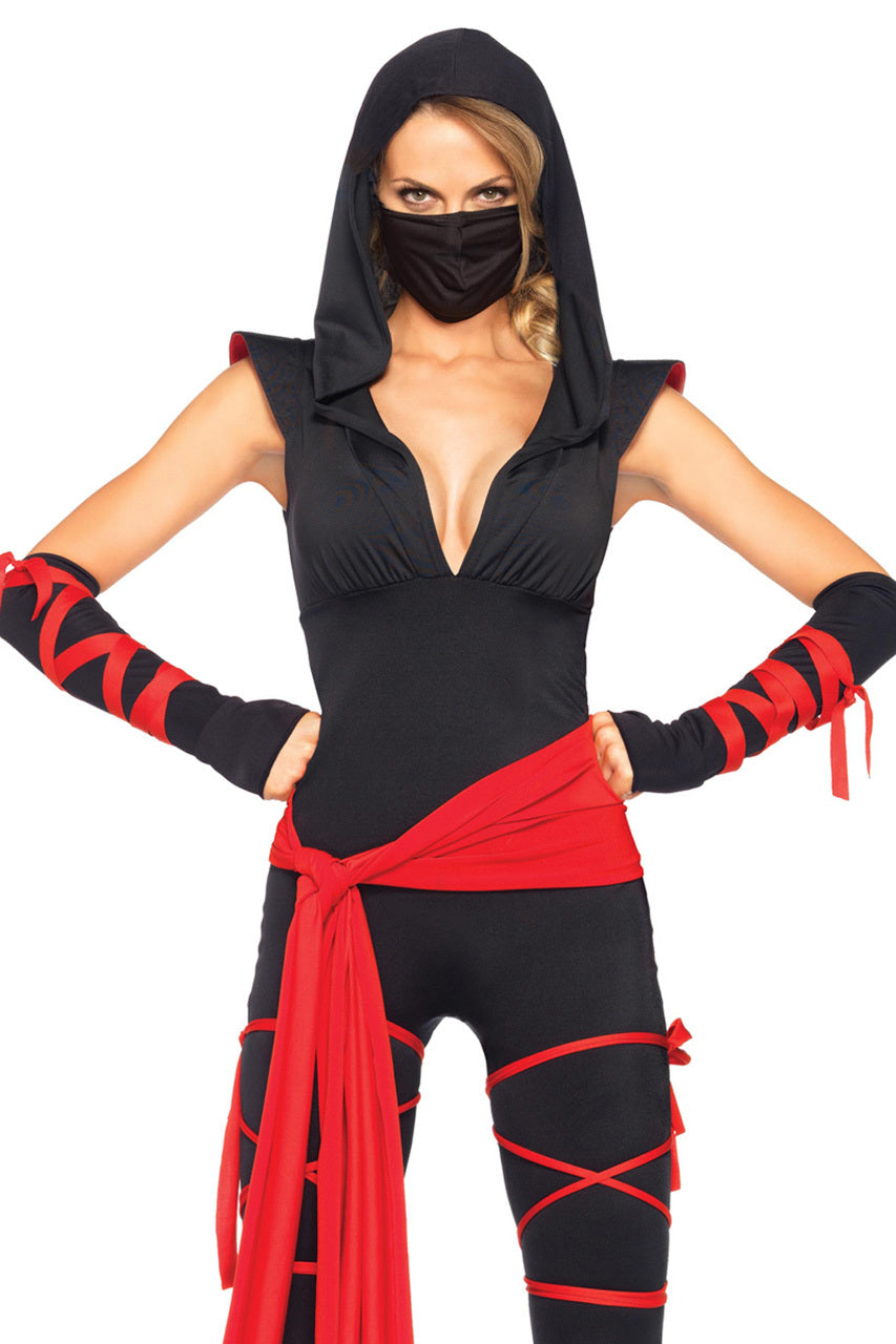 Deadly Ninja Costume with Face Mask Leg Avenue
