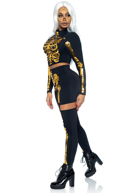 Golden Skeleton Costume Leg Avenue