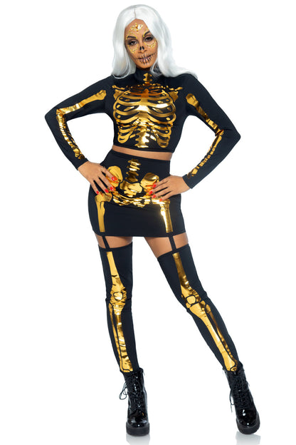 Golden Skeleton Costume Leg Avenue