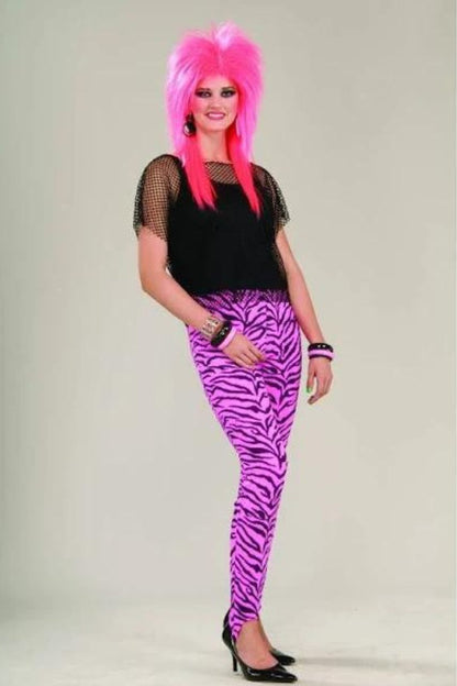 80's Pink Zebra Stirrup Pants Forum Novelties